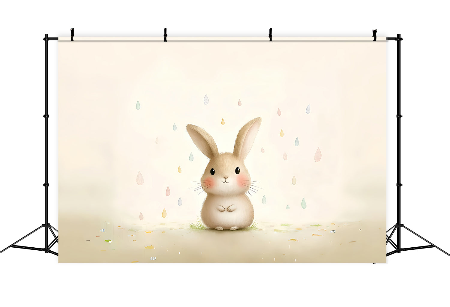 Easter Backdrops For Photography Sweet Bunny Raindrops Backdrop CSH2-84