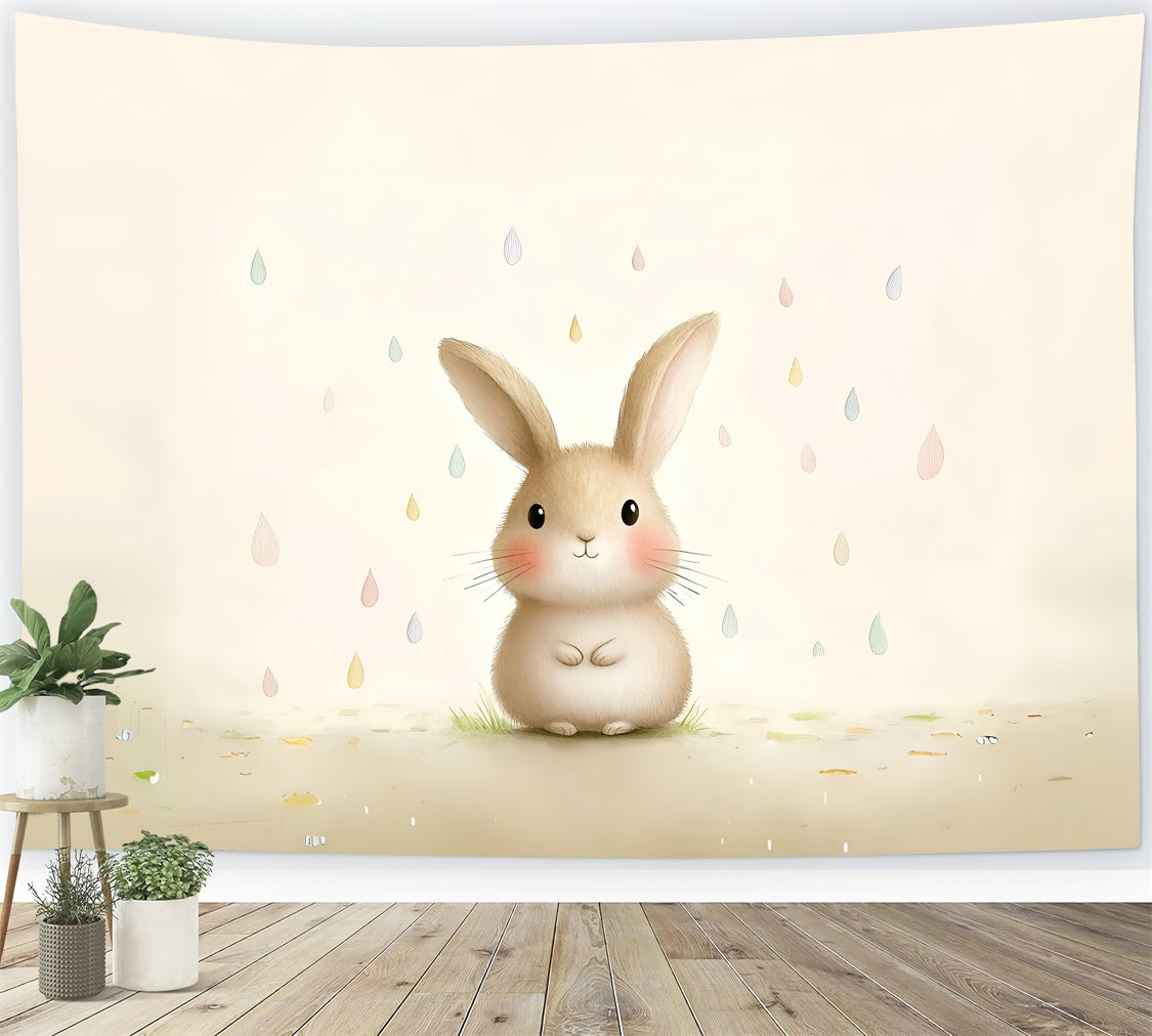 Easter Backdrops For Photography Sweet Bunny Raindrops Backdrop CSH2-84