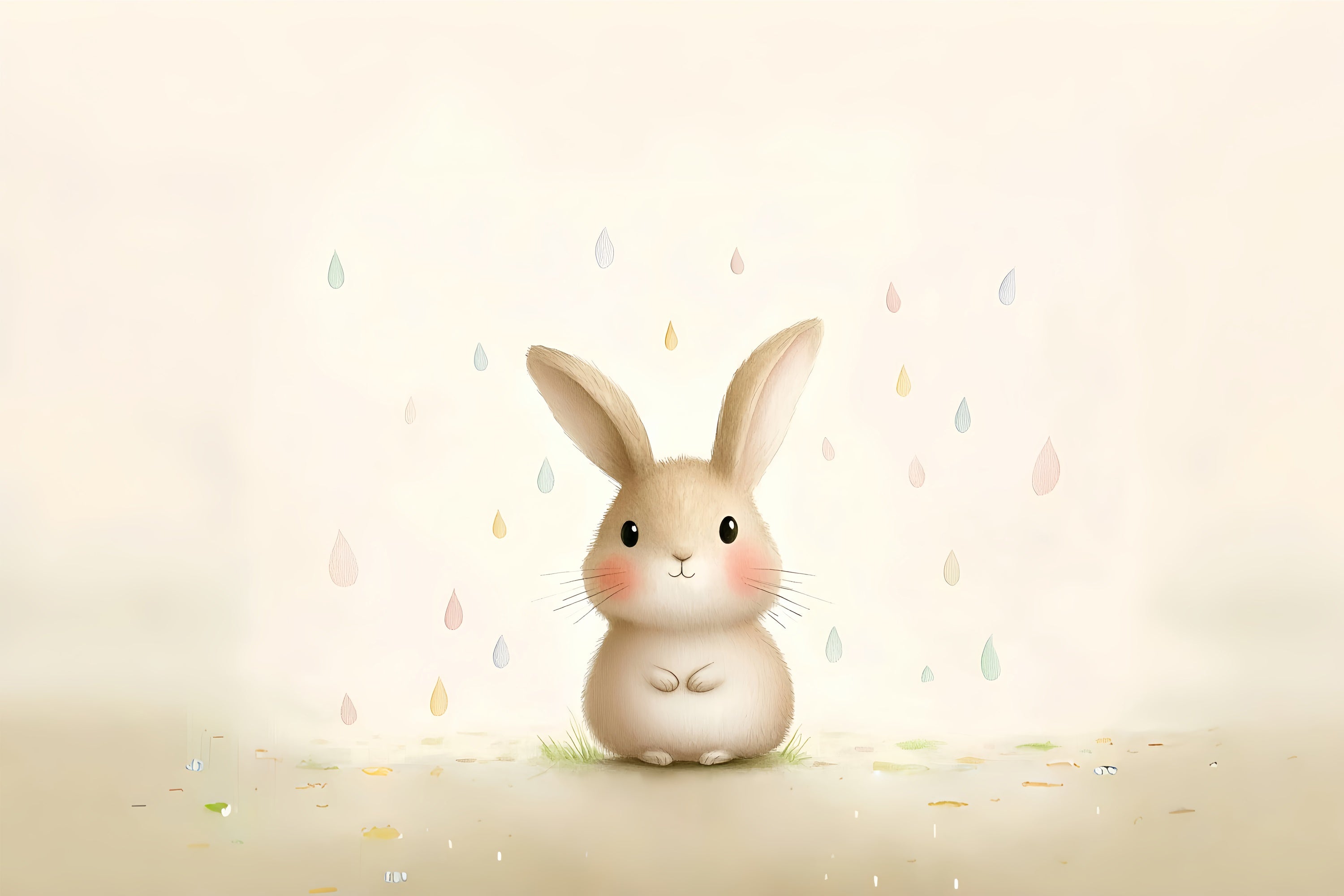 Easter Backdrops For Photography Sweet Bunny Raindrops Backdrop CSH2-84