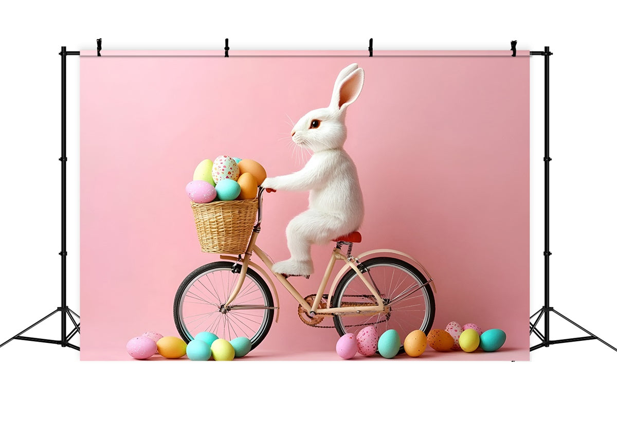 Easter Photo Backdrop Adorable Bunny Bicycle Ride Backdrop CSH2-87