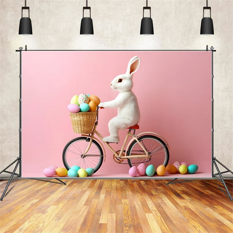 Easter Photo Backdrop Adorable Bunny Bicycle Ride Backdrop CSH2-87