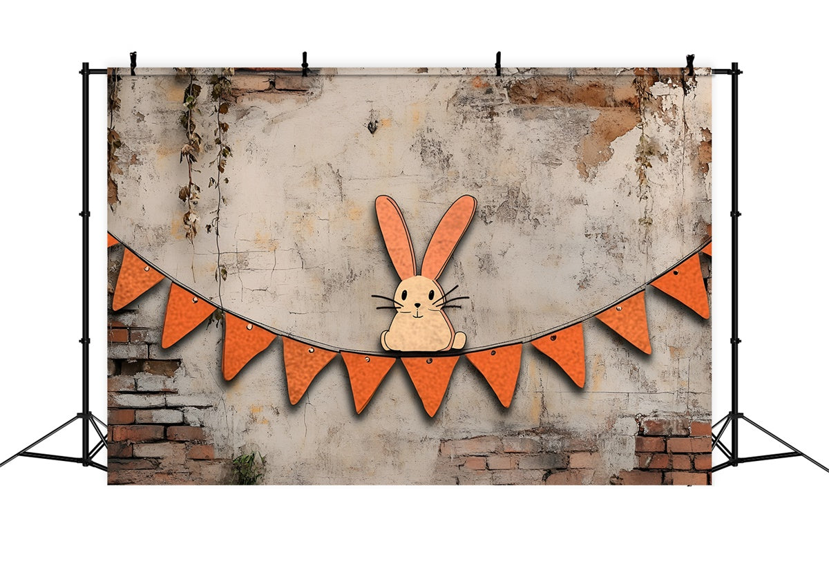 Photography Easter Backdrop Playful Bunny Brick Wall Backdrop CSH2-98