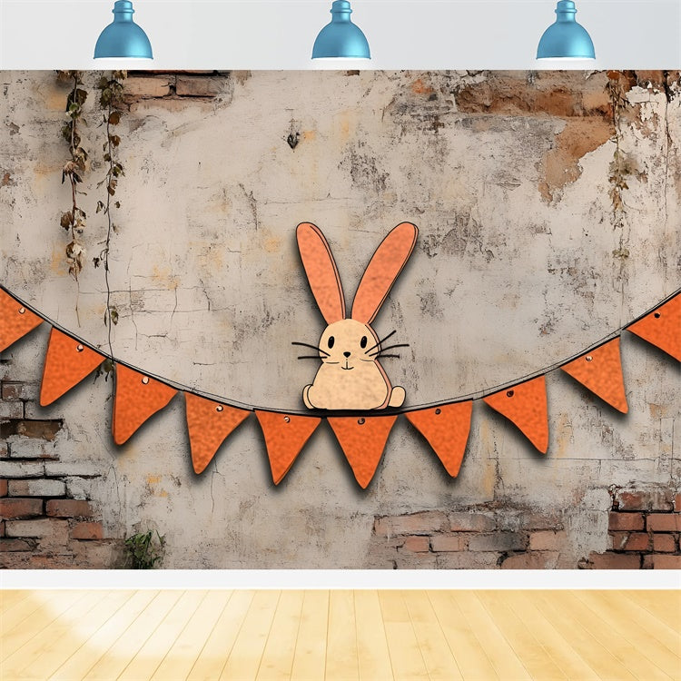 Photography Easter Backdrop Playful Bunny Brick Wall Backdrop CSH2-98