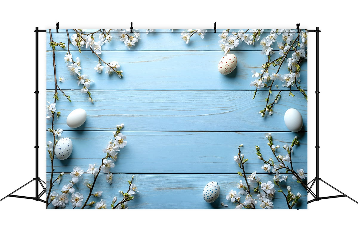 Easter Backdrops Photography Pastel Blue Easter Blossom Backdrop CSH2-99