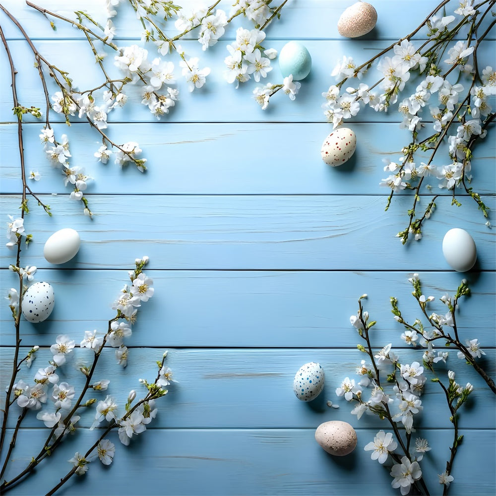 Easter Backdrops Photography Pastel Blue Easter Blossom Backdrop CSH2-99