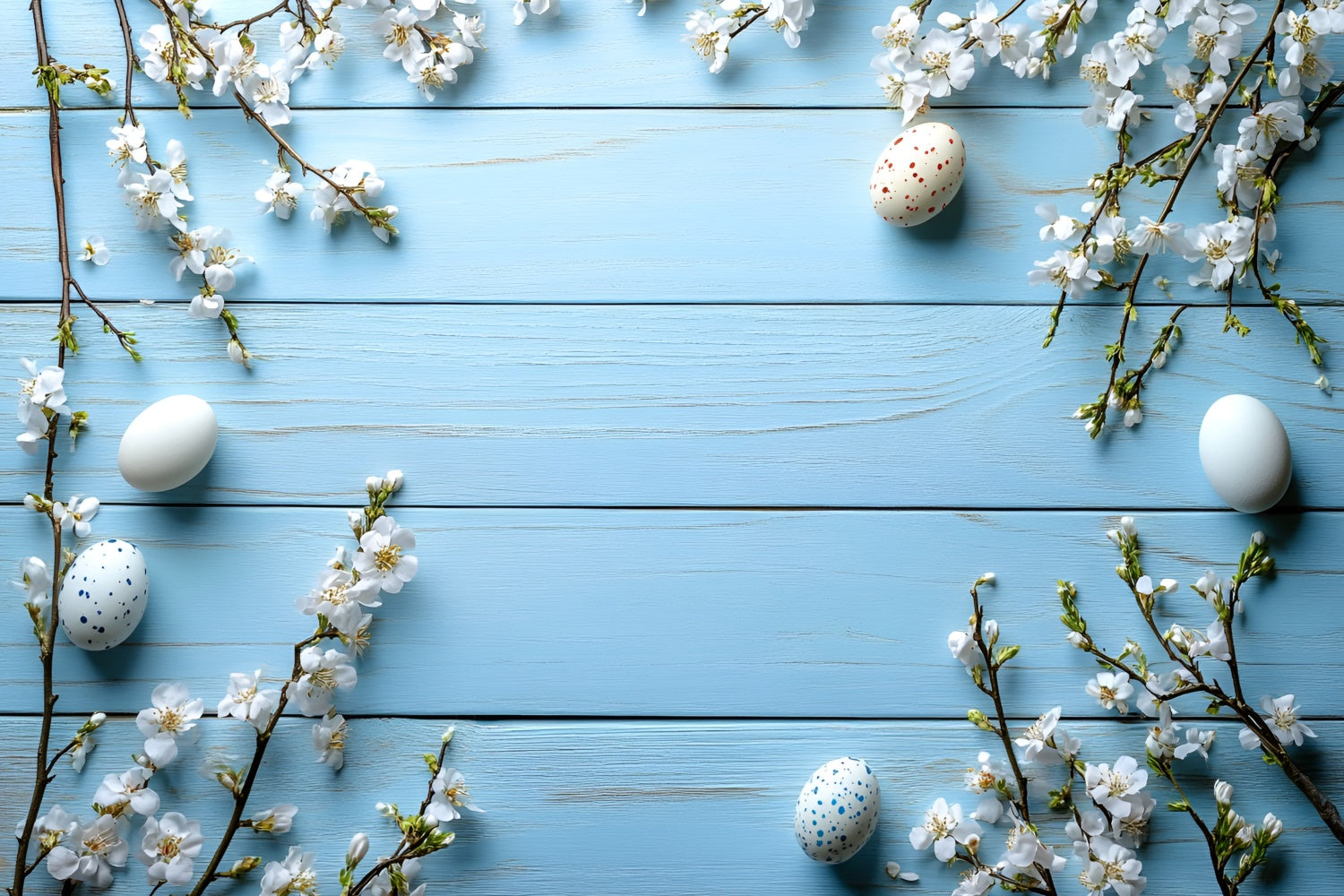 Easter Backdrops Photography Pastel Blue Easter Blossom Backdrop CSH2-99