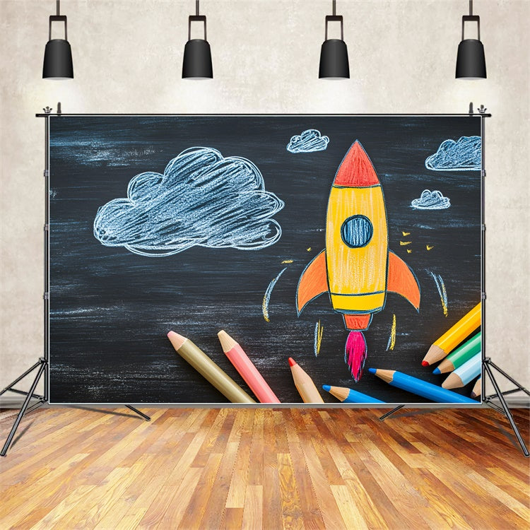 Back To School Backdrop Ideas Space Exploration Sketch Backdrop CSH3-24