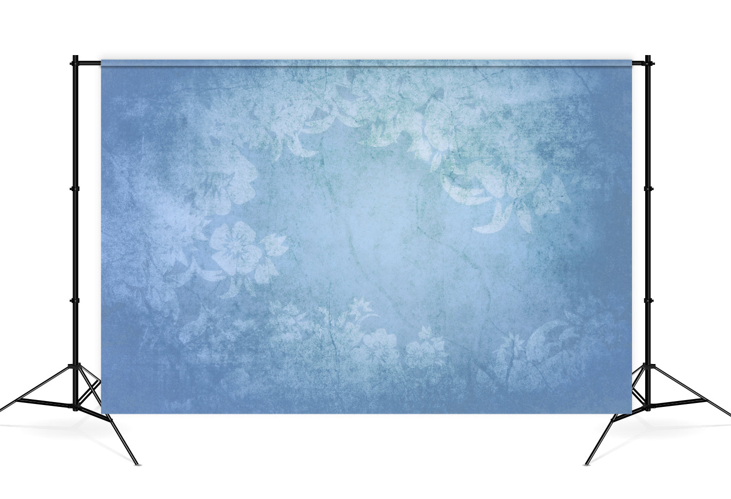 Fine Art Blue Watercolor Flower Backdrop D1022