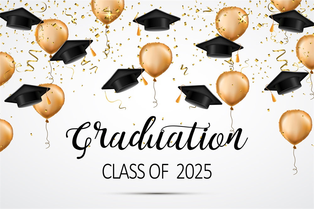 2025 Graduation Balloons Bachelor Cap Backdrop D1078