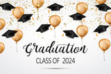 2024 Graduation Balloons Bachelor Cap Backdrop D1078