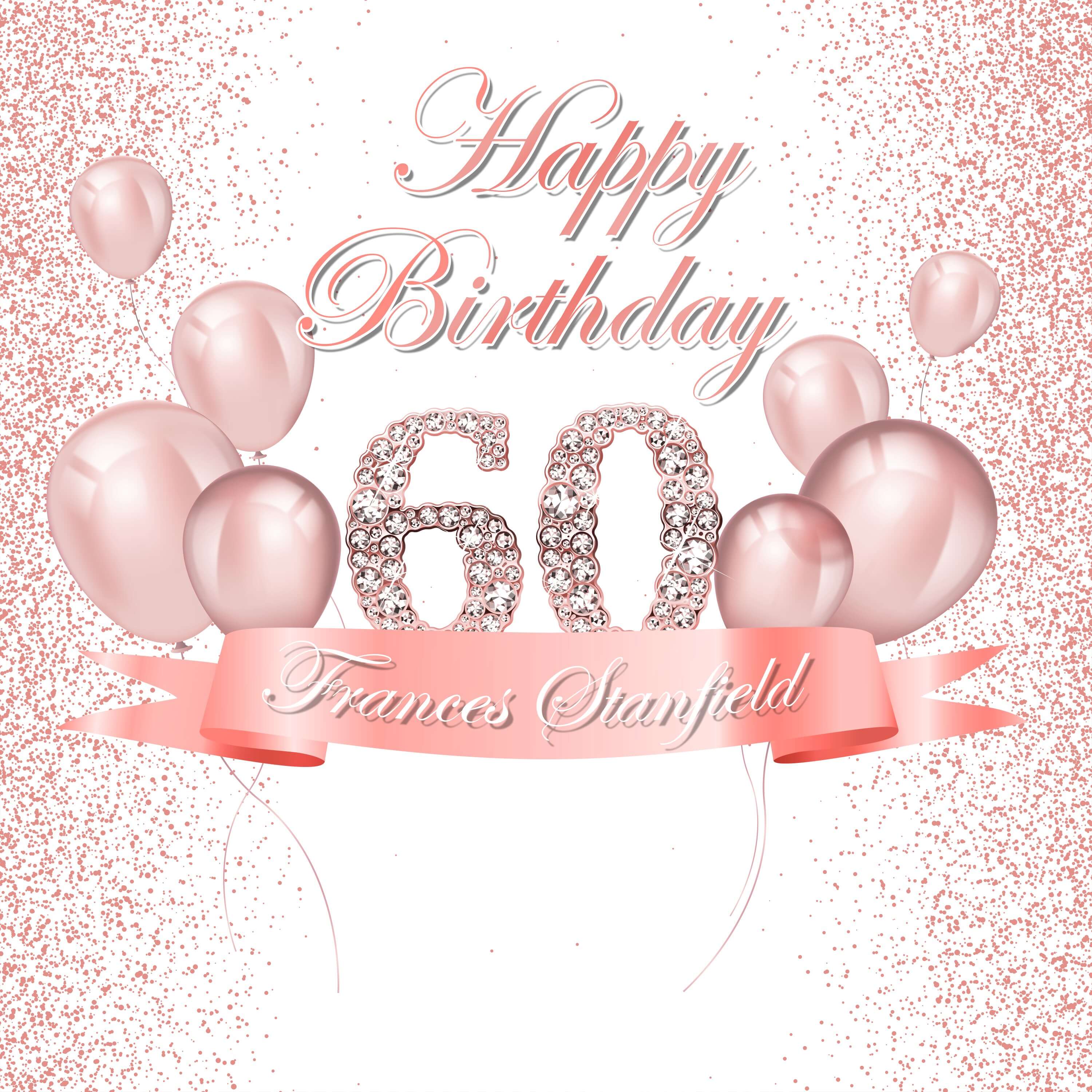 Custom Pink 60th Happy Birthday Banner Photography Backdrop D602