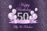 50th Birthday Party Decor Purple Custom Backdrop 