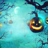 Halloween Weird Pumpkin Lanterns Night Forest Photo Backdrop DBD-H19005