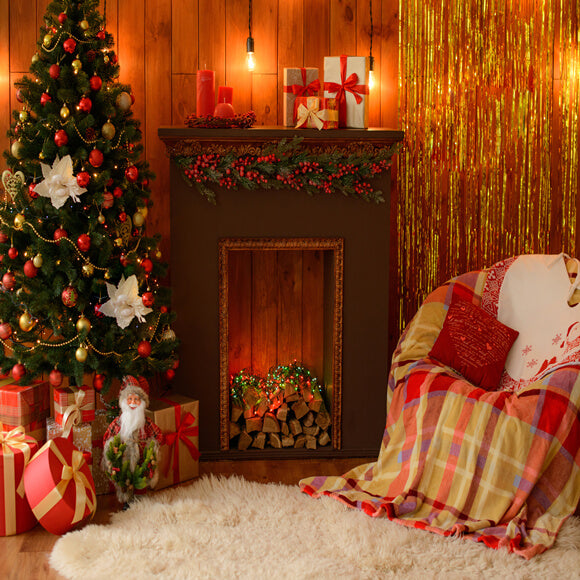 Christmas Sofa Gift Fireplace Photography Backdrops DBD-H19192