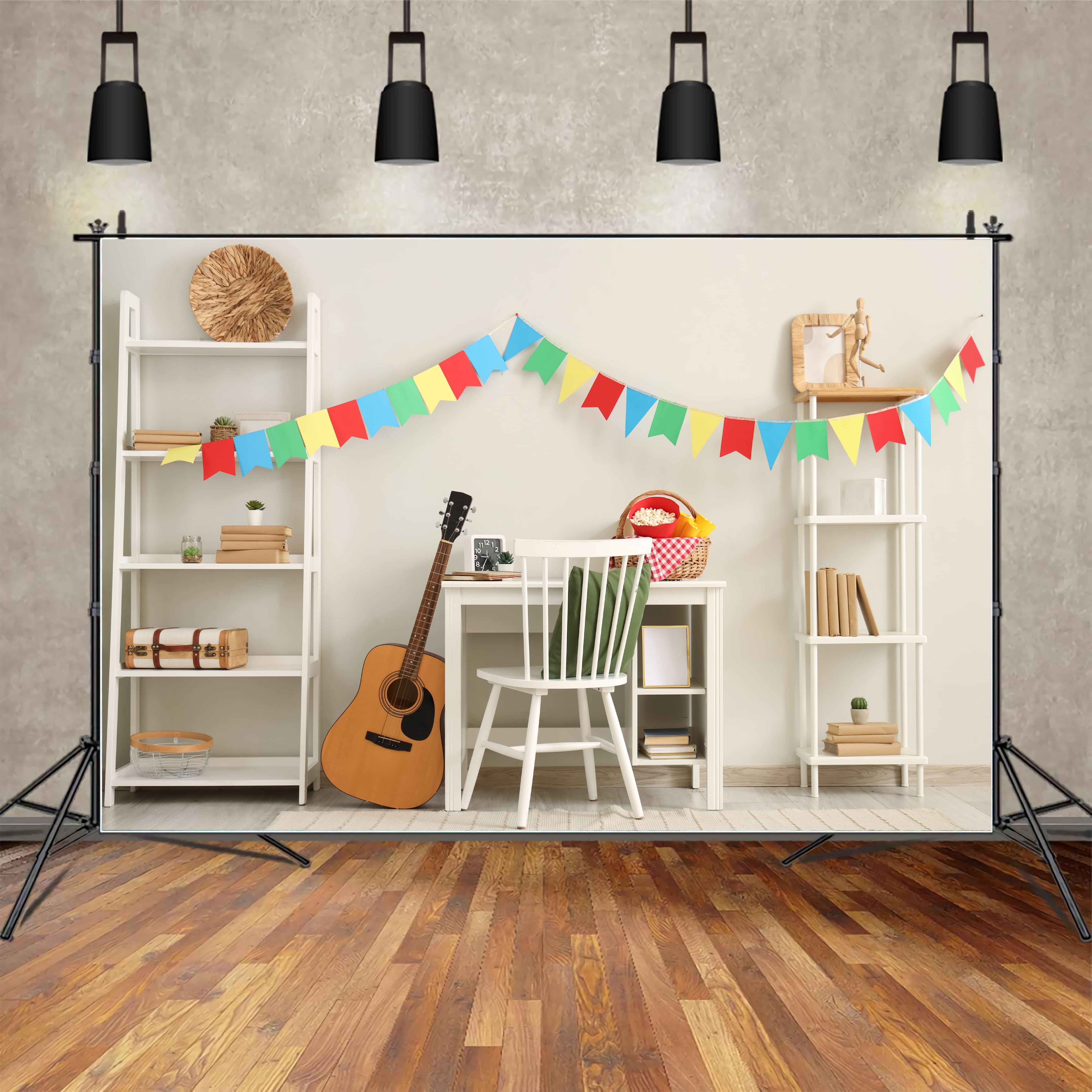 Decorated Study Room Back To School Backdrop DBD7-14