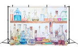 Science Lab Colorful Bottles Back to School Backdrop DBD7-17