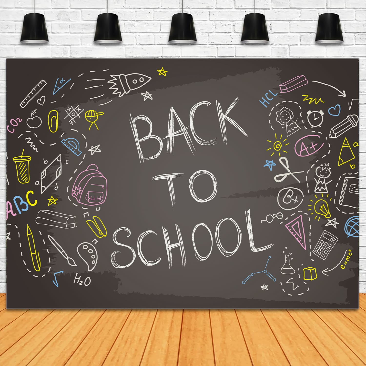 Chalk Writing Back to School Photography Backdrop DBD7-2