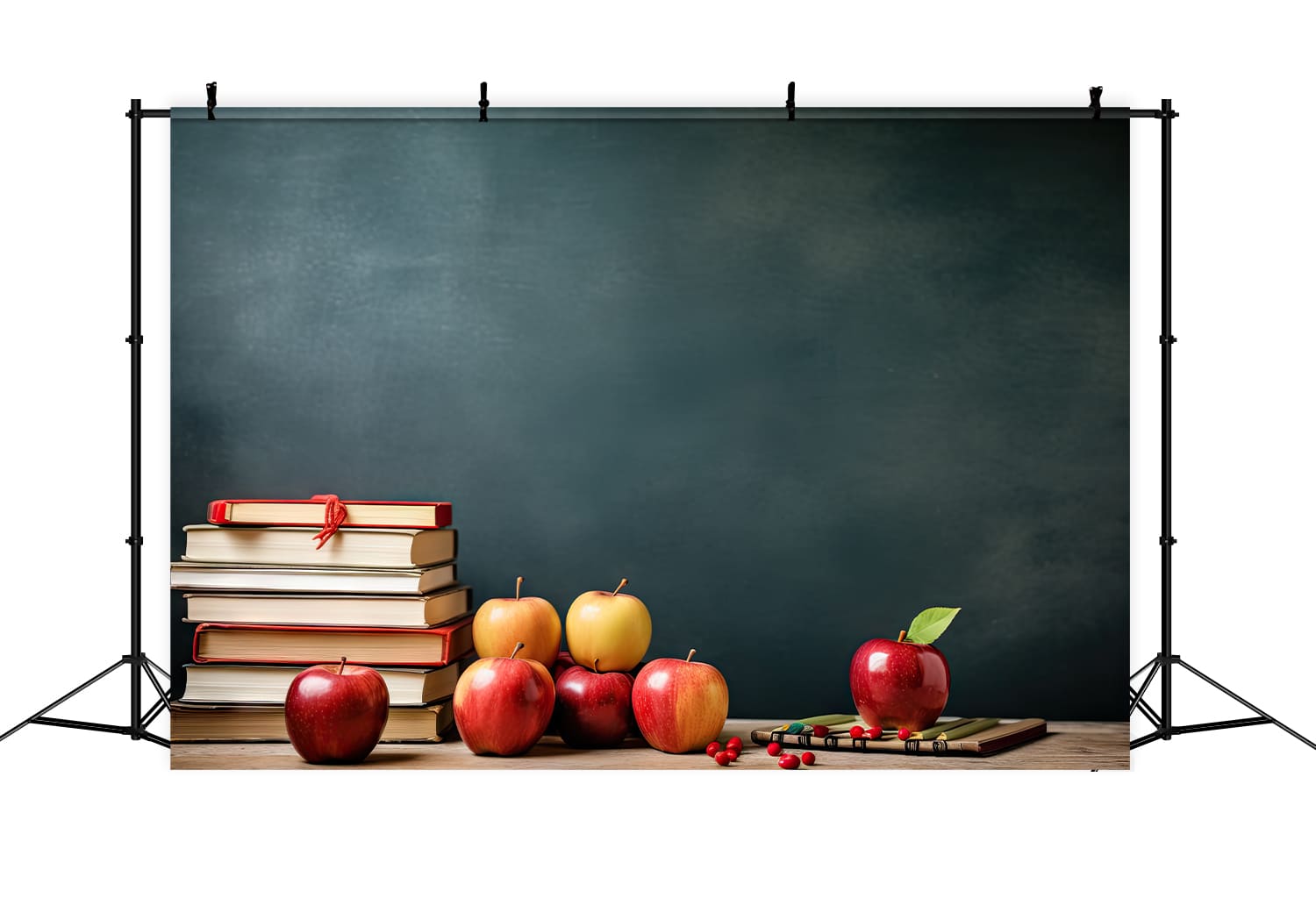 Chalkboard Books Apples Back to School Backdrop DBD7-21