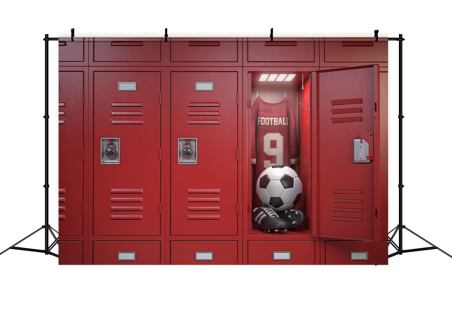 School Wardrobe Locker Football Backdrop DBD7-26