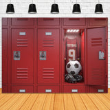 School Wardrobe Locker Football Backdrop DBD7-26