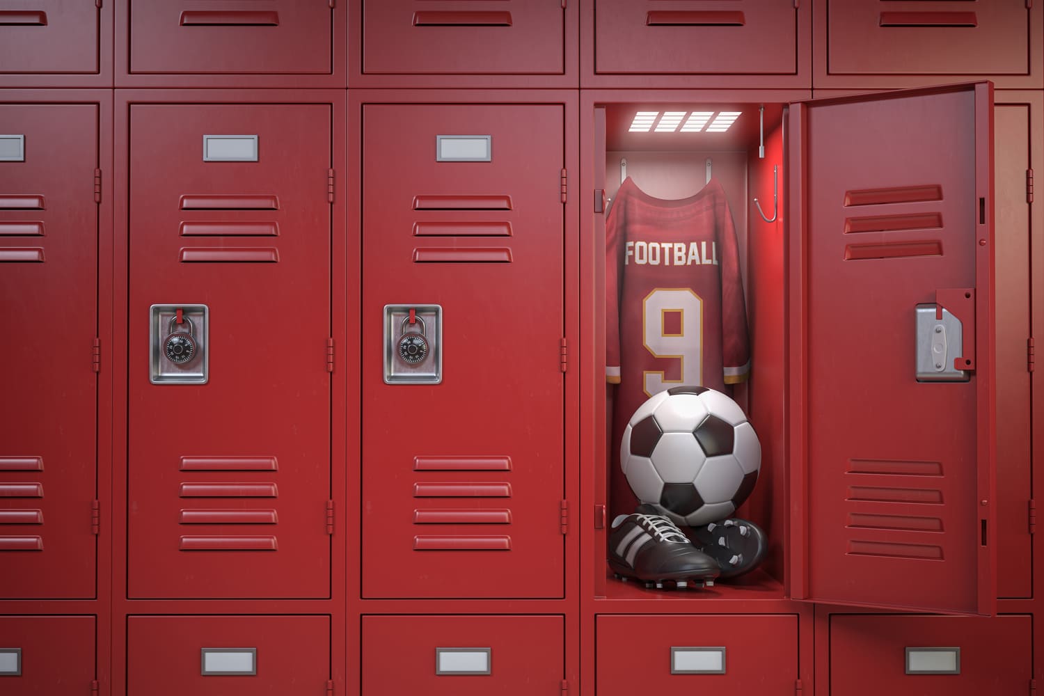 School Wardrobe Locker Football Backdrop DBD7-26