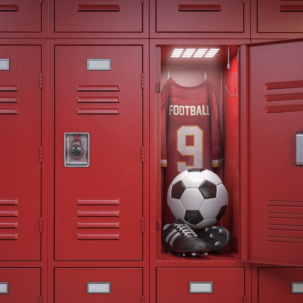 School Wardrobe Locker Football Backdrop DBD7-26