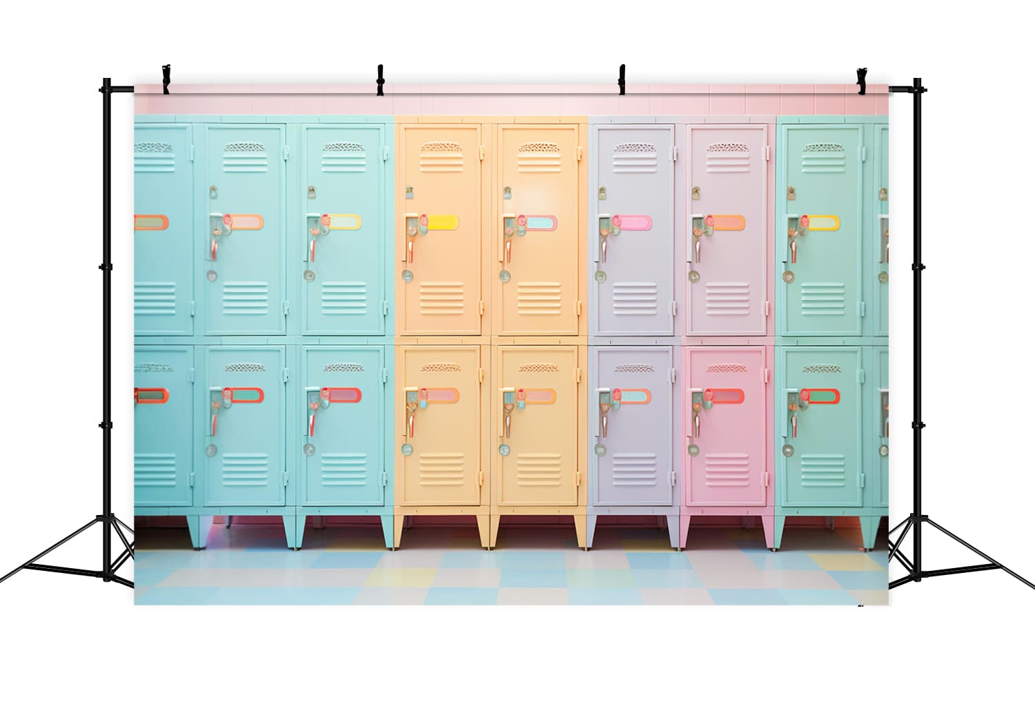 Colorful Lockers Wardrobe Back to School Backdrop DBD7-27