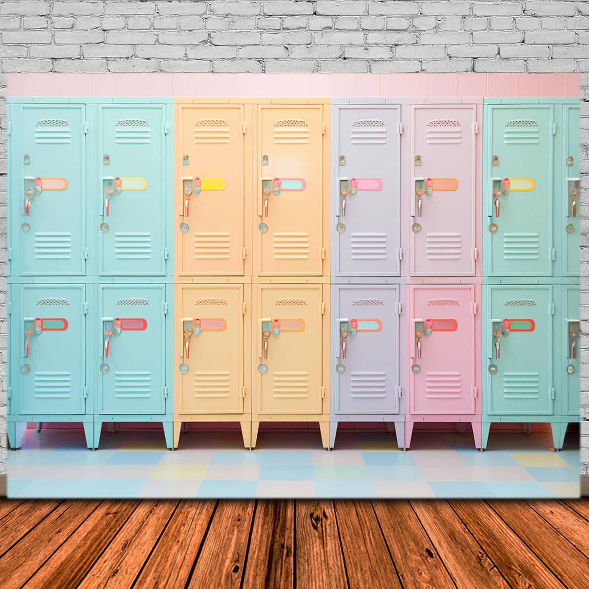 Colorful Lockers Wardrobe Back to School Backdrop DBD7-27