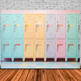 Colorful Lockers Wardrobe Back to School Backdrop DBD7-27