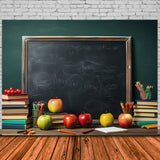 Back to School Blackboard Books Apples Backdrop DBD7-28