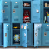 Blue Student Lockers Back to School Backdrop DBD7-29