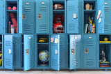 Blue Student Lockers Back to School Backdrop DBD7-29