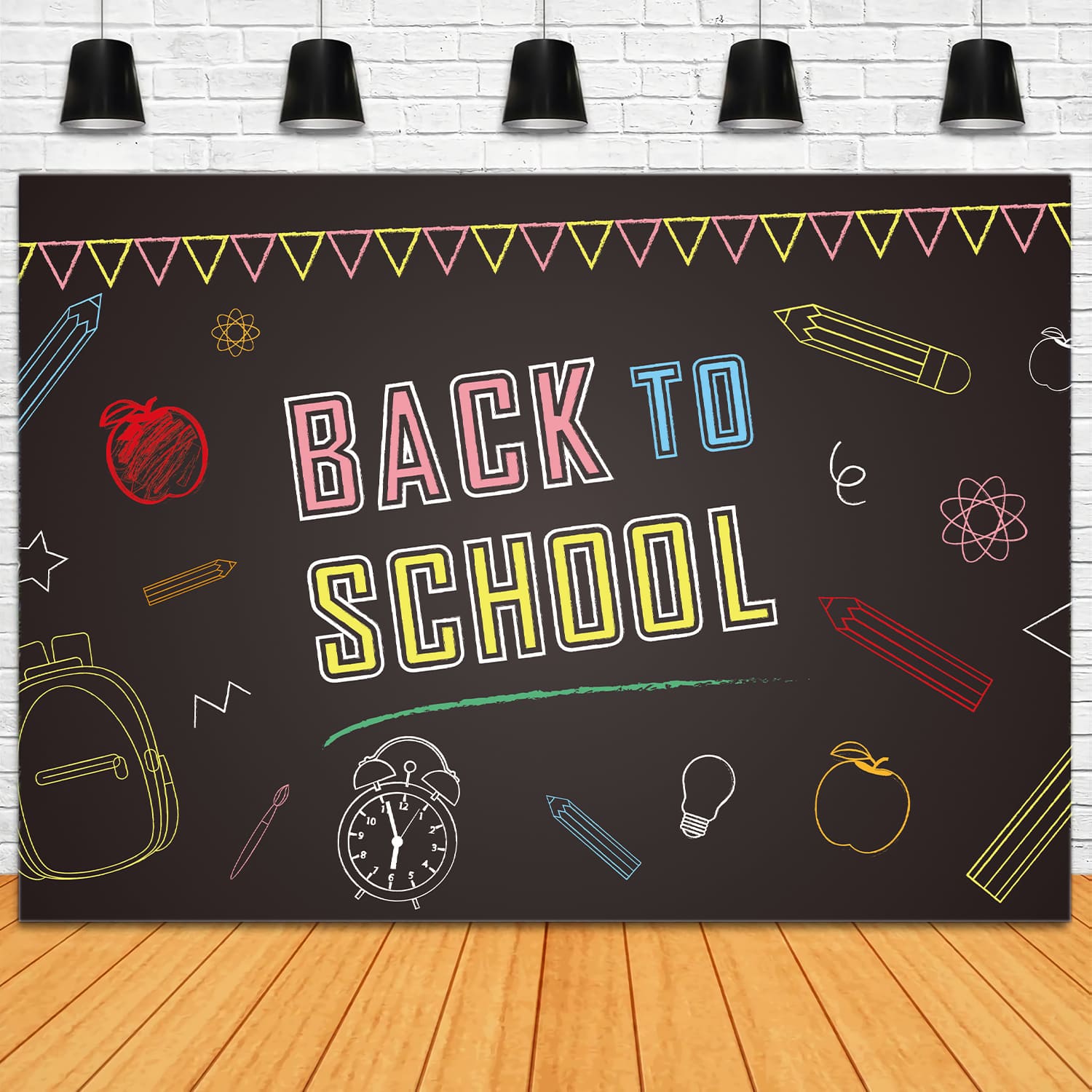 Back to School Black Board Drawing Backdrop DBD7-3