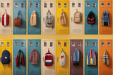 School Corridor Lockers Schoolbags Backdrop DBD7-30