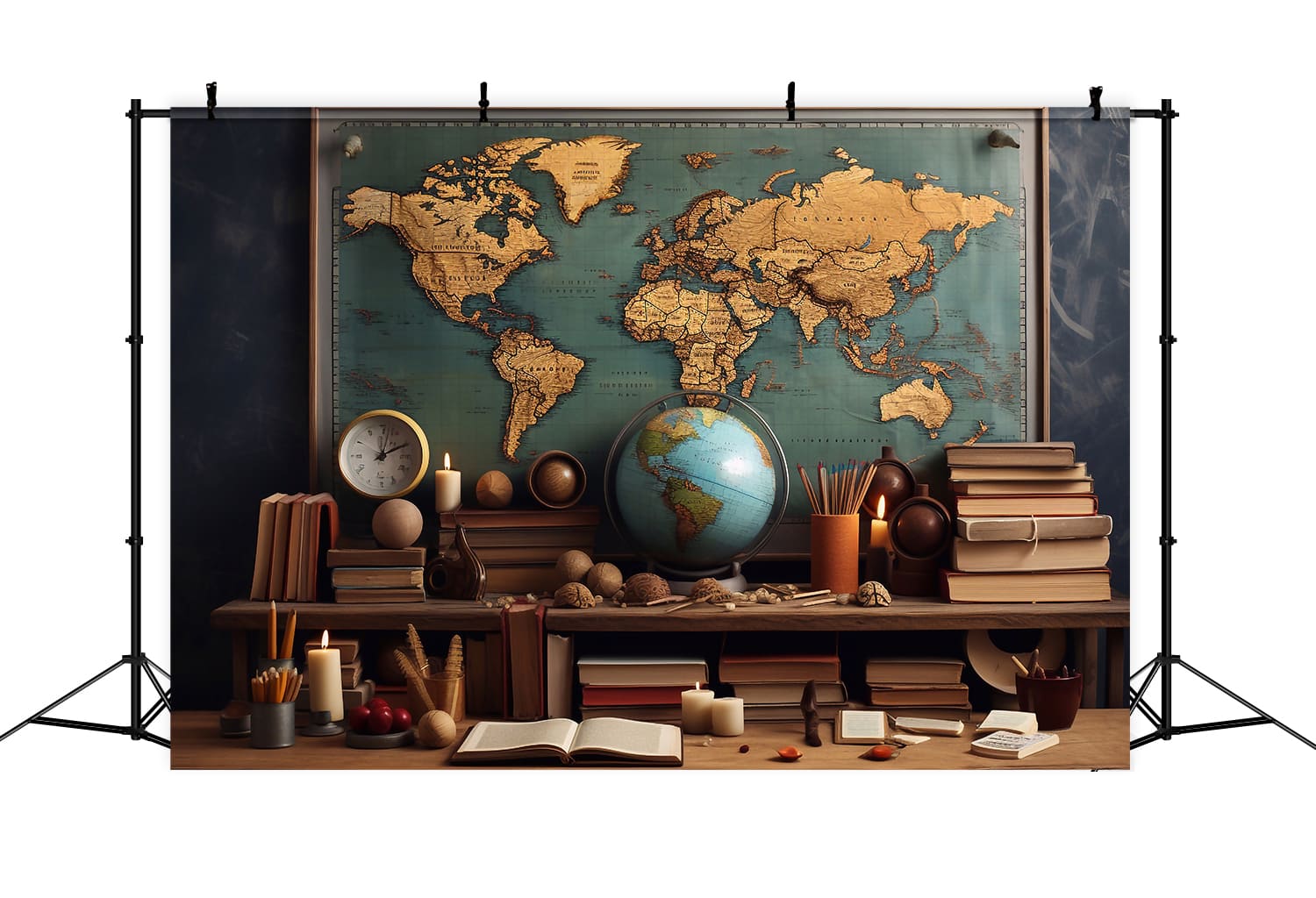 Back to School Globe Math Board Backdrop DBD7-31