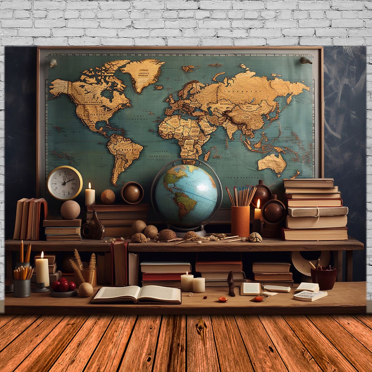 Back to School Globe Math Board Backdrop DBD7-31