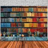 Back to School Vintage Bookshelf Wood Backdrop DBD7-38