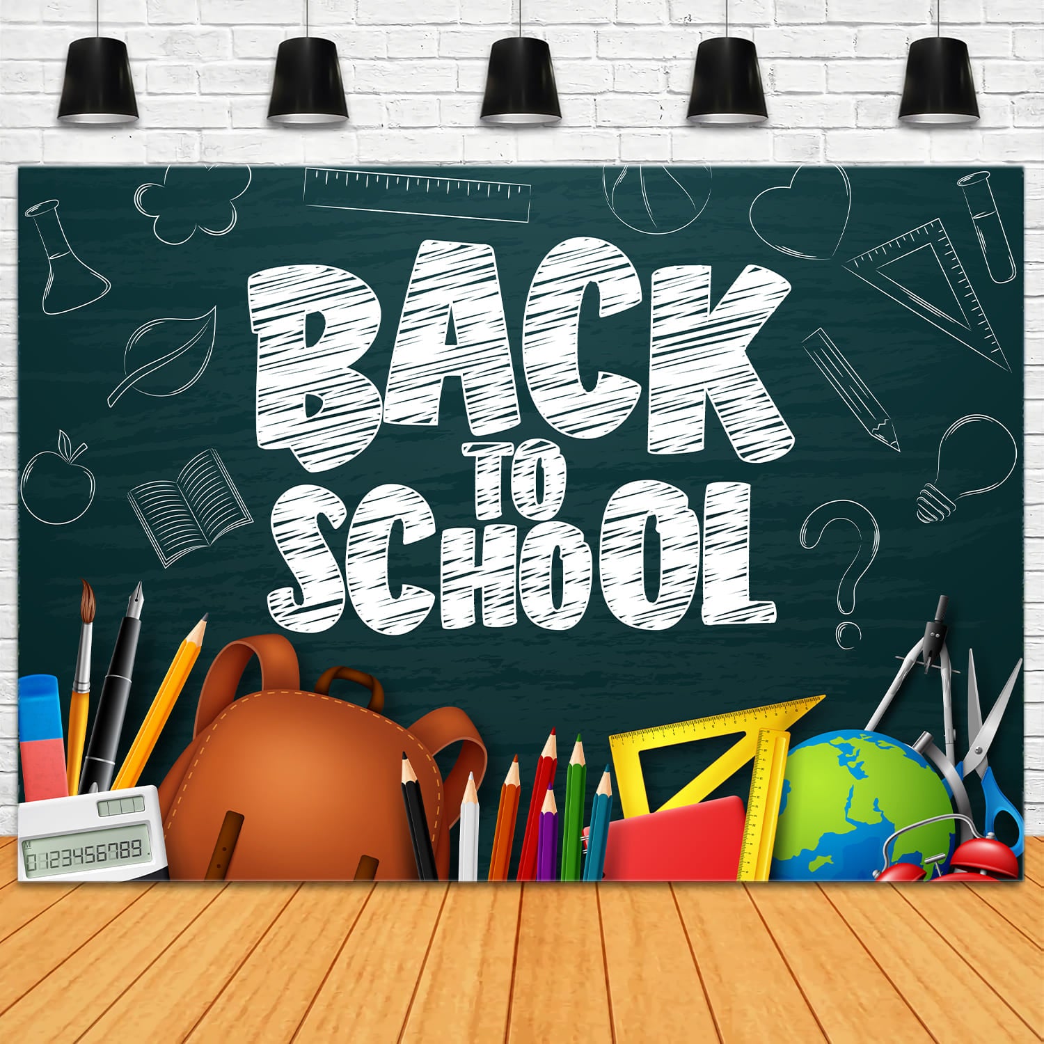 Back to School Chalkboard Graffiti Photo Backdrop DBD7-4