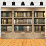 Wall Wooden Bookshelf Back to School Backdrop DBD7-44