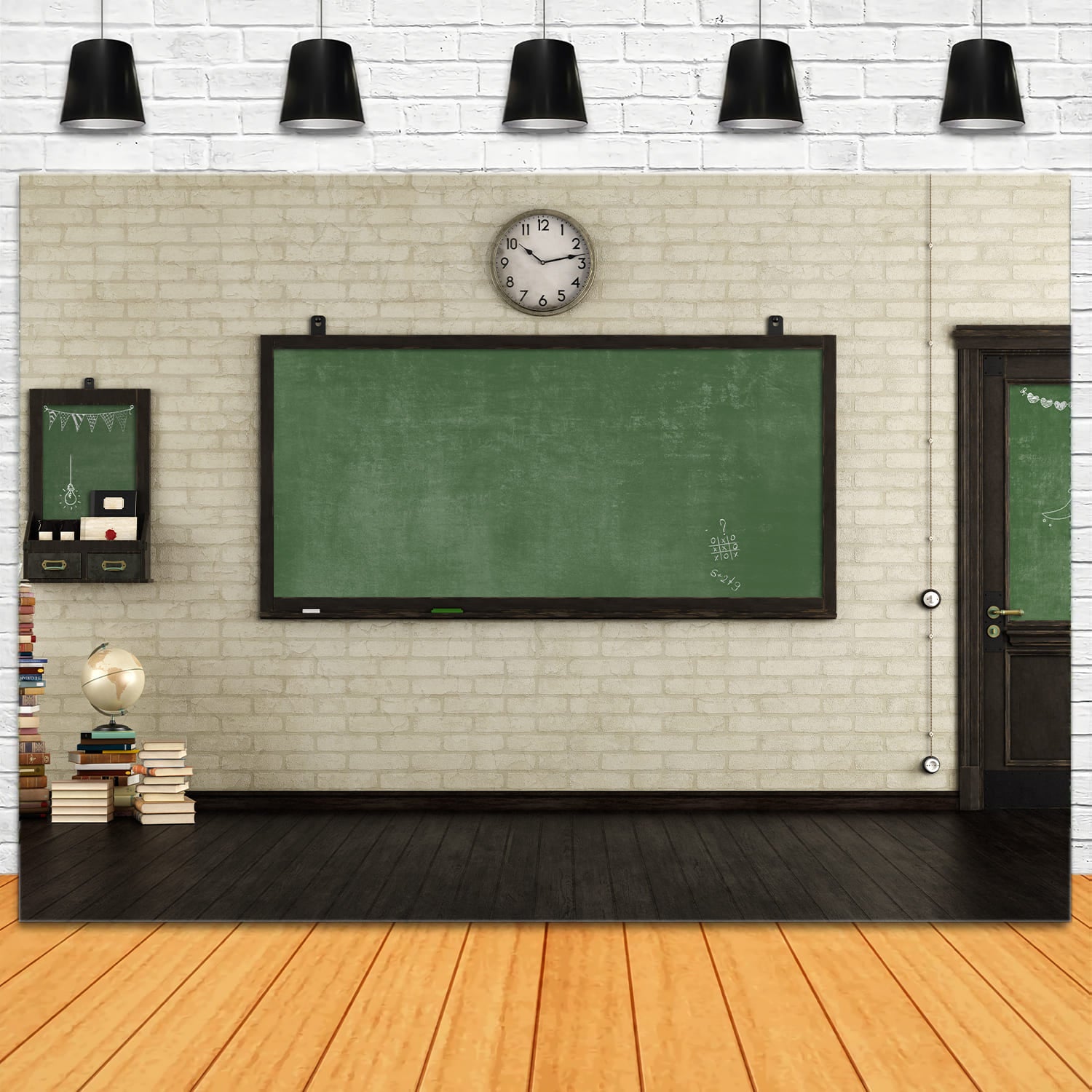 Back to School Empty Retro Classroom Backdrop DBD7-45