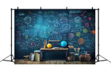 School Supplies Chalkboard Photography Backdrop DBD7-48