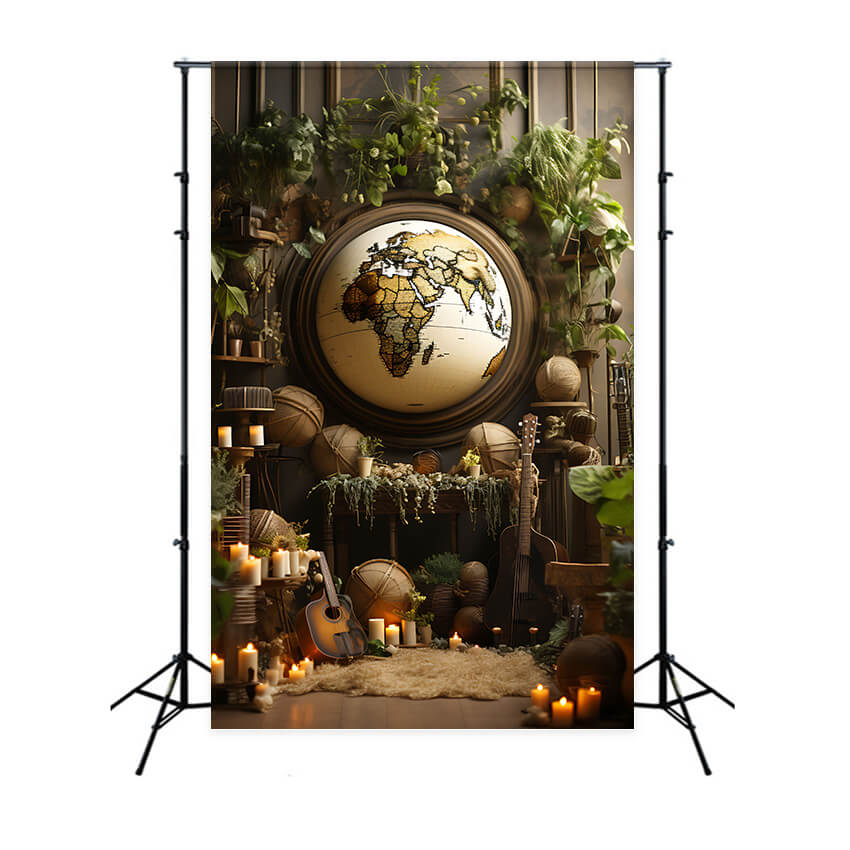 Globe Back To School Photography Backdrop DBD7-5