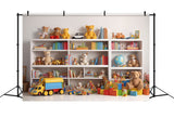 Shelf Books Toys Back to School Backdrop DBD7-51