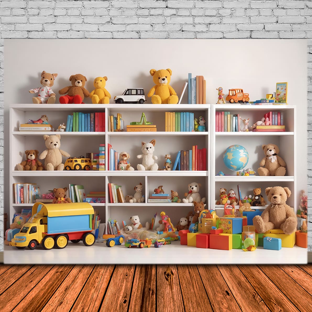 Shelf Books Toys Back to School Backdrop DBD7-51