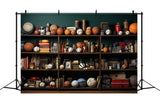 Sports Balls Shelf Back to School Backdrop DBD7-59