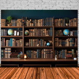 Library Bookshelf Books Back to School Backdrop DBD7-6