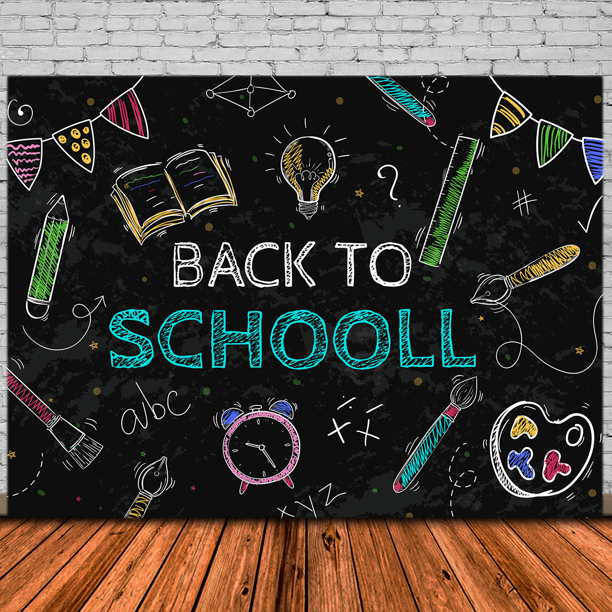 Back to School Chalk Drawing Backdrop DBD7-60