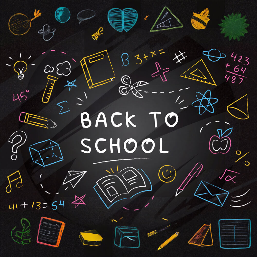 Hand Chalk Drawings Back to School Backdrop DBD7-61