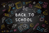 Hand Chalk Drawings Back to School Backdrop DBD7-61