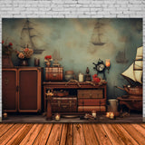 Back to School Retro Sailboat Adventure Backdrop DBD7-62